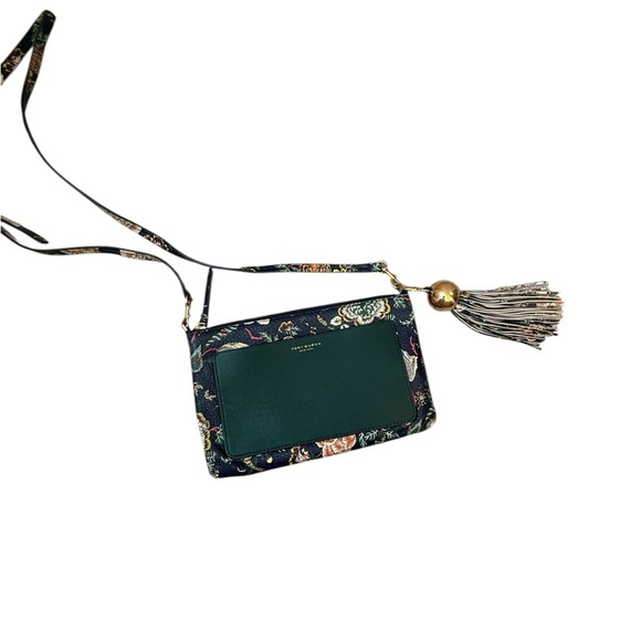 TORY BURCH Elegant Green Floral Women's Bag - Picture 1 of 10